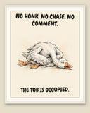 The same print shown framed with a cream mat — frame for display only, not included