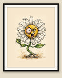 The same wordless print shown framed with a cream mat — frame for display only, not included