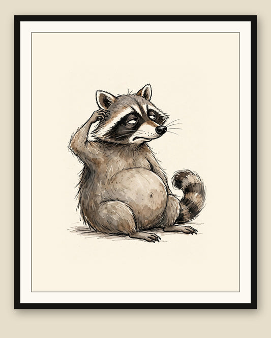 The same wordless print shown framed with a cream mat — frame for display only, not included