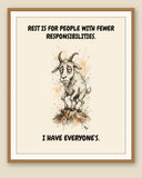 Framed display mockup — frame not included. Capricorn Mountain Goat zodiac art print.