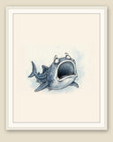 The same wordless print shown framed with a cream mat — frame for display only, not included