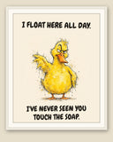 The same print shown framed with a cream mat — frame for display only, not included
