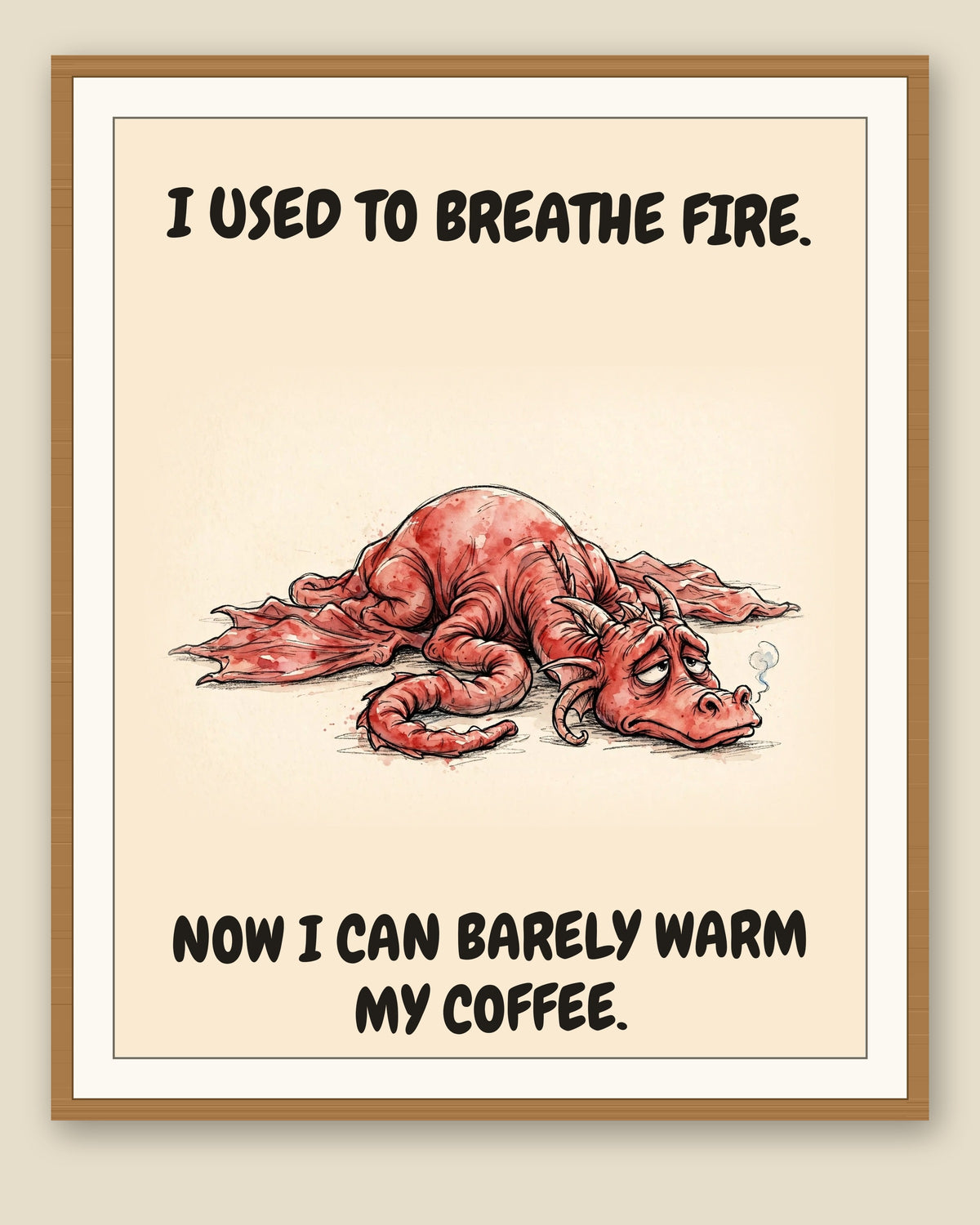 The same print shown framed with a cream mat — frame for display only, not included