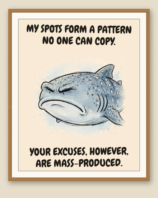 The same print shown framed with a cream mat — frame for display only, not included