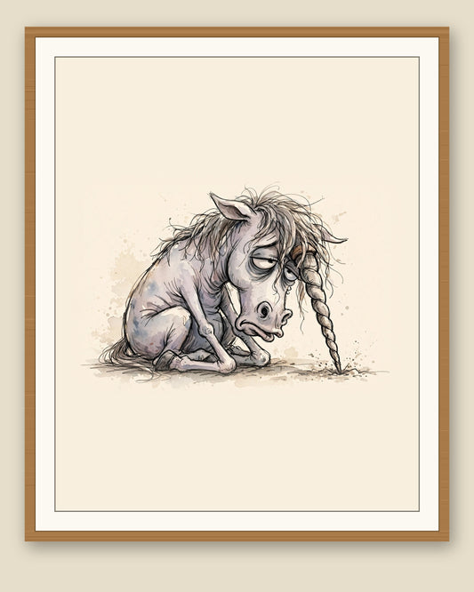 The same wordless print shown framed with a cream mat — frame for display only, not included