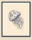 The same wordless print shown framed with a cream mat — frame for display only, not included