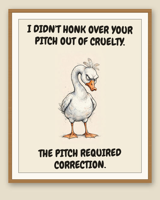The same print shown framed with a cream mat — frame for display only, not included