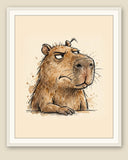 The same wordless print shown framed with a cream mat — frame for display only, not included