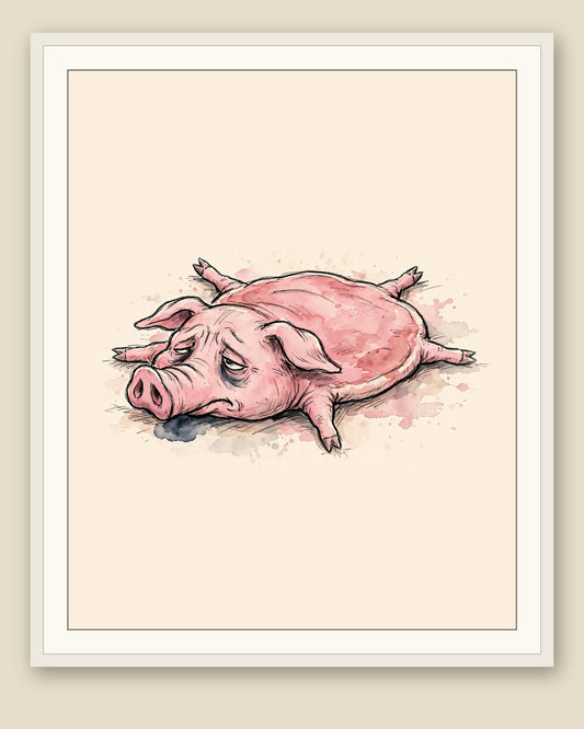 The same wordless print shown framed with a cream mat — frame for display only, not included