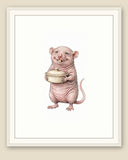 The same wordless print shown framed with a cream mat — frame for display only, not included