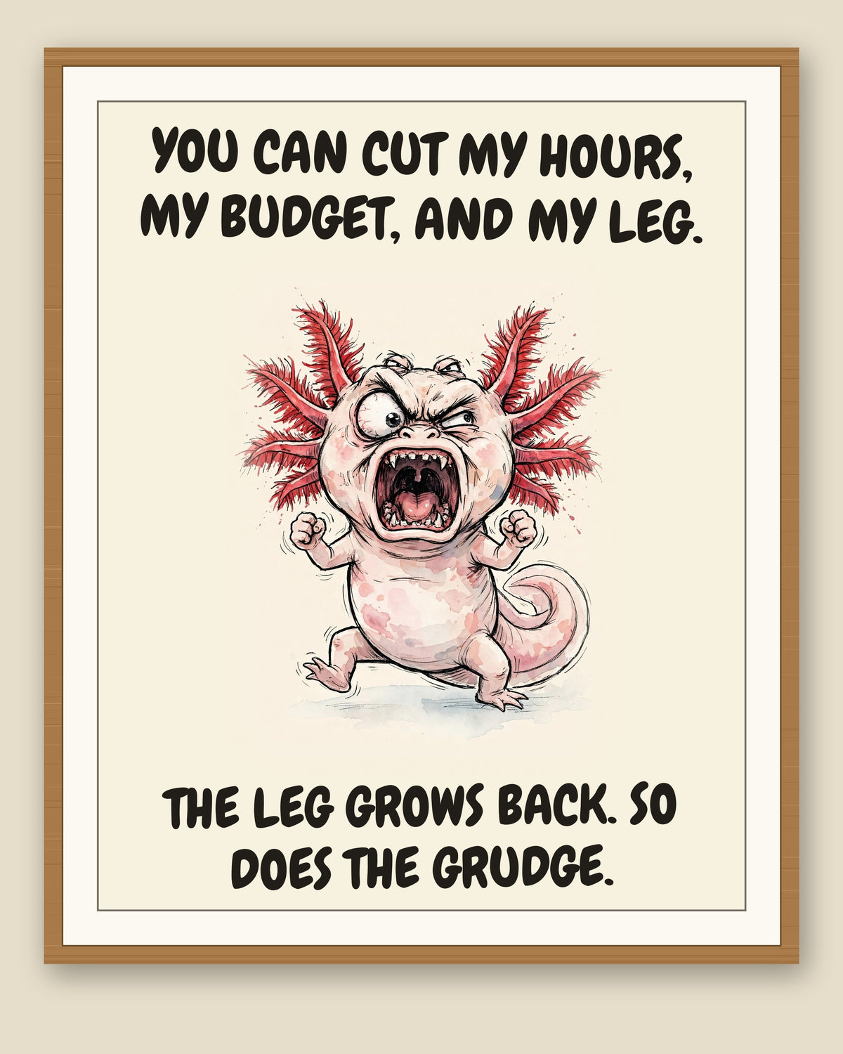 The same print shown framed with a cream mat — frame for display only, not included