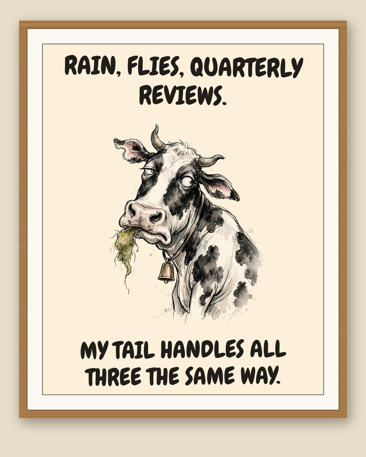 The same print shown framed with a cream mat — frame for display only, not included