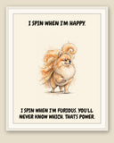 Framed display mockup — frame not included. Smug Pomeranian art print.