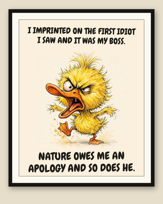 The same print shown framed with a cream mat — frame for display only, not included