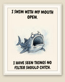 The same print shown framed with a cream mat — frame for display only, not included