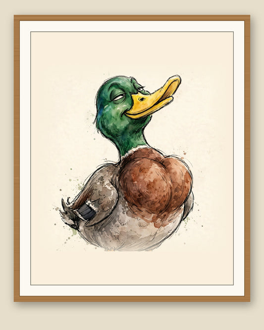 The same wordless print shown framed with a cream mat — frame for display only, not included