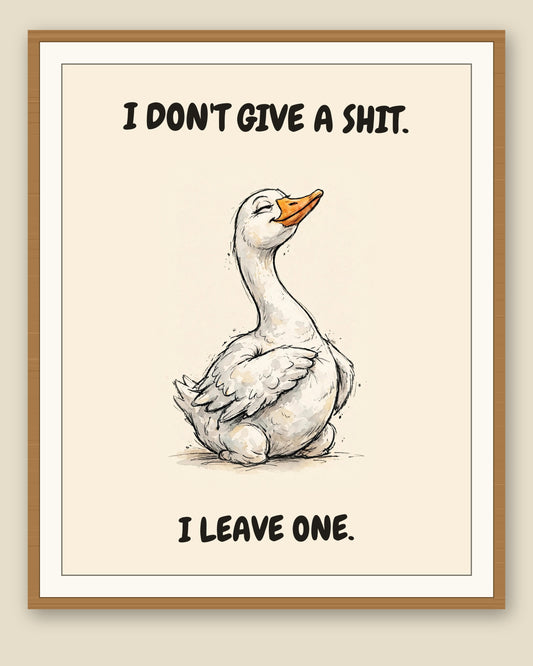 The same print shown framed with a cream mat — frame for display only, not included
