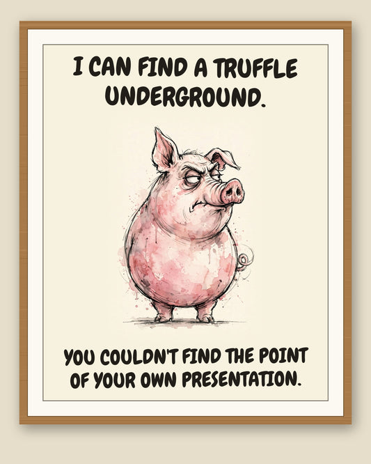 The same print shown framed with a cream mat — frame for display only, not included