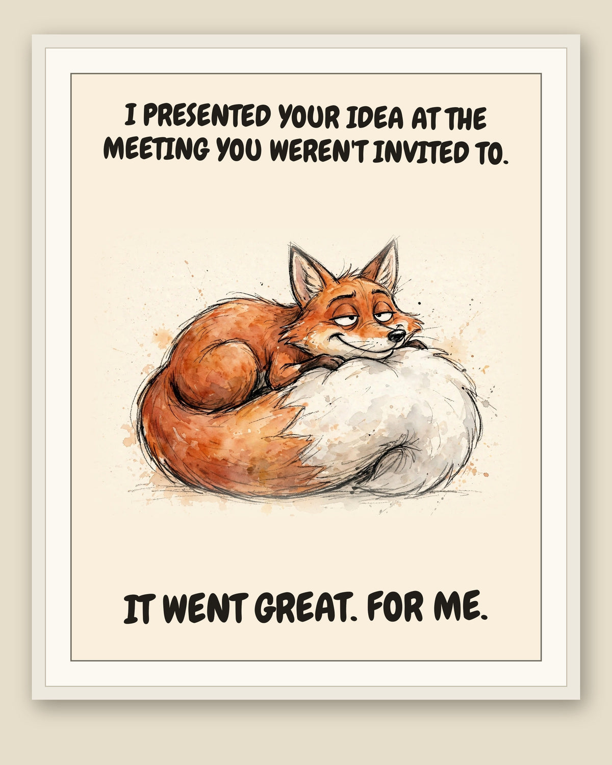 The same print shown framed with a cream mat — frame for display only, not included