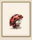 The same wordless print shown framed with a cream mat — frame for display only, not included