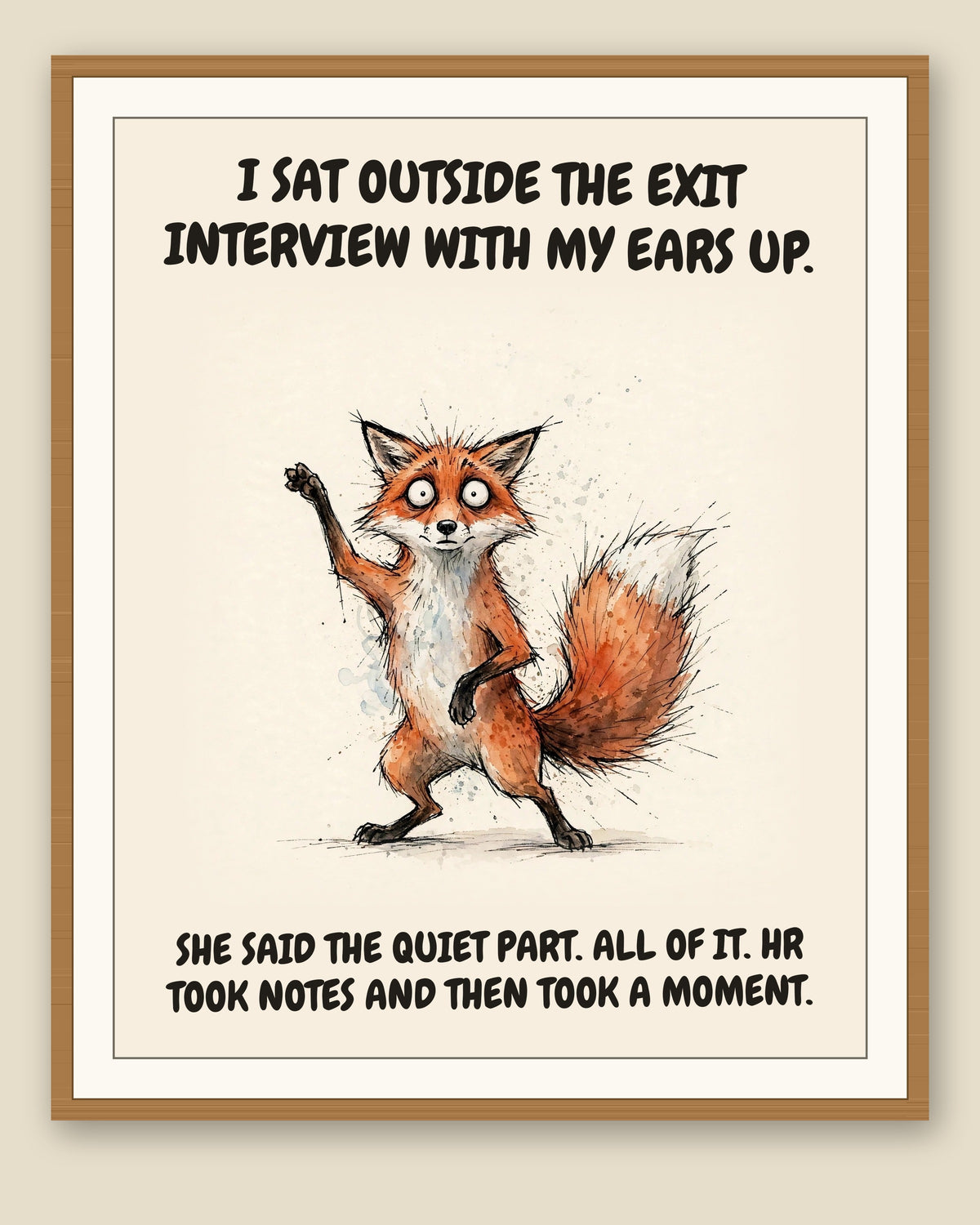 The same print shown framed with a cream mat — frame for display only, not included