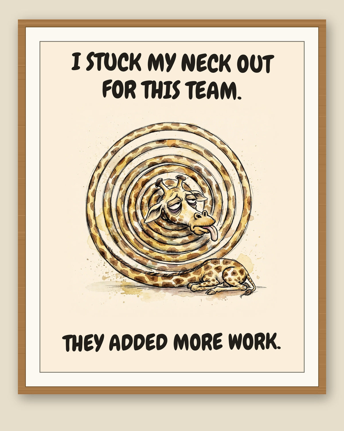 The same print shown framed with a cream mat — frame for display only, not included