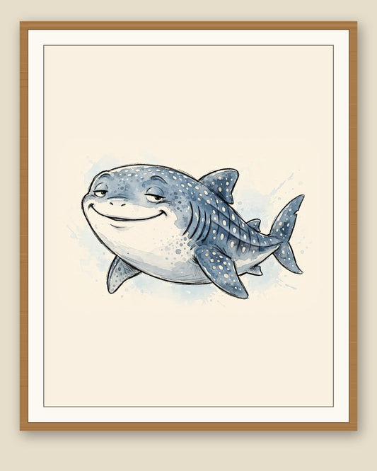 The same wordless print shown framed with a cream mat — frame for display only, not included