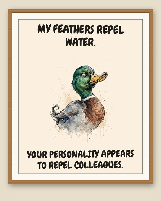 The same print shown framed with a cream mat — frame for display only, not included