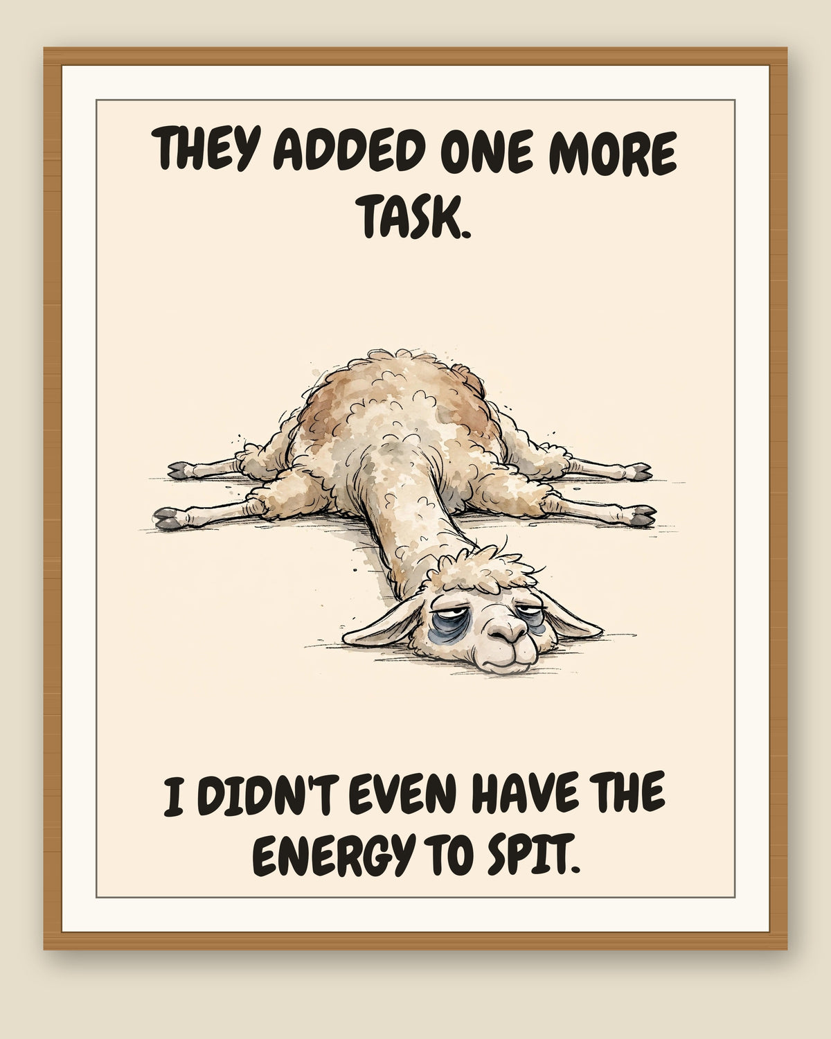 The same print shown framed with a cream mat — frame for display only, not included