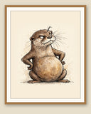 The same wordless print shown framed with a cream mat — frame for display only, not included