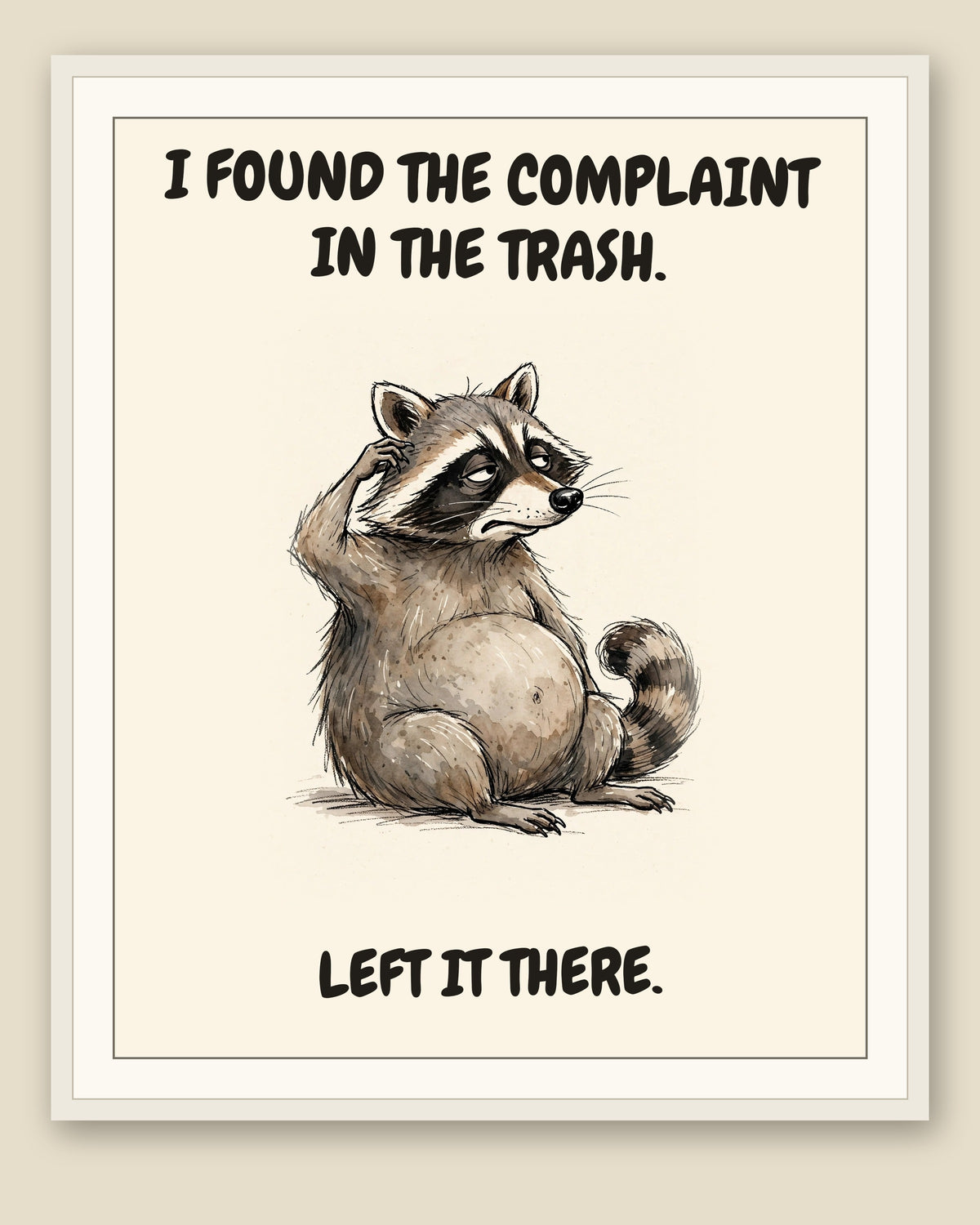 The same print shown framed with a cream mat — frame for display only, not included