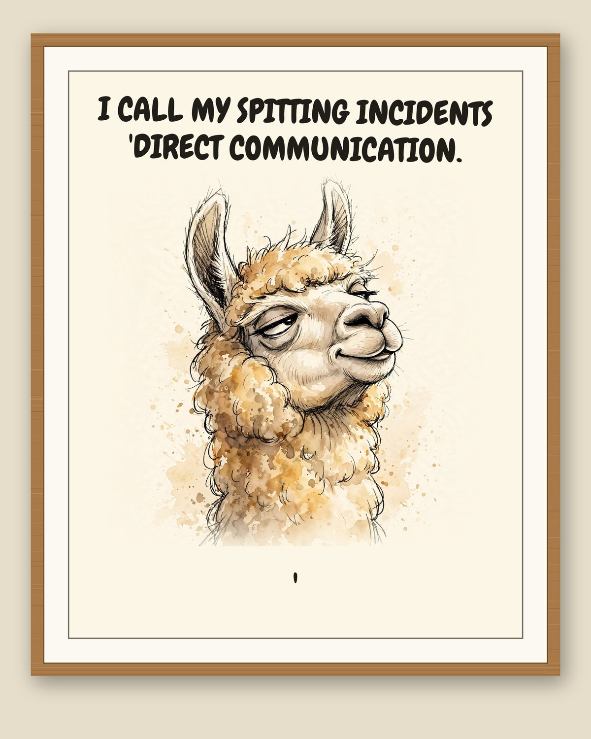 The same print shown framed with a cream mat — frame for display only, not included