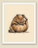The same wordless print shown framed with a cream mat — frame for display only, not included