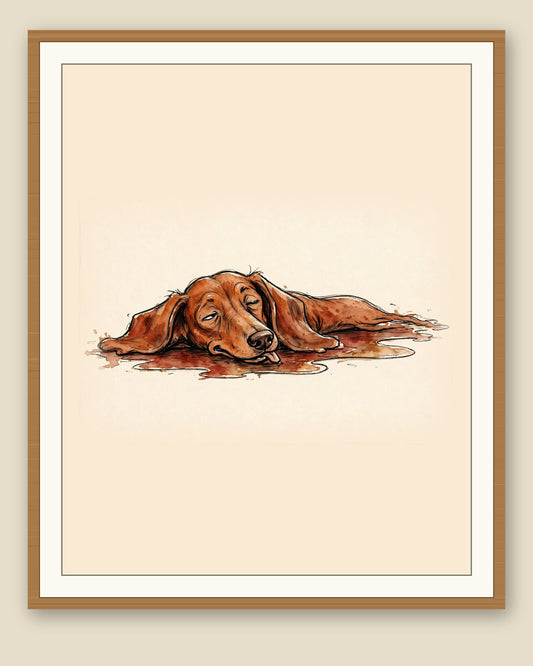 The same wordless print shown framed with a cream mat — frame for display only, not included