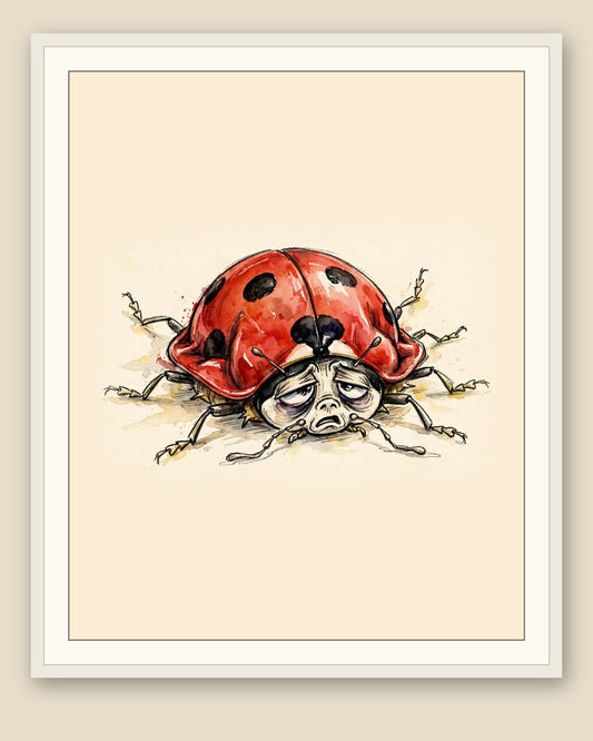 The same wordless print shown framed with a cream mat — frame for display only, not included