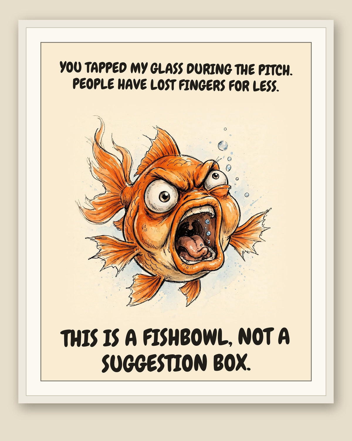 The same print shown framed with a cream mat — frame for display only, not included