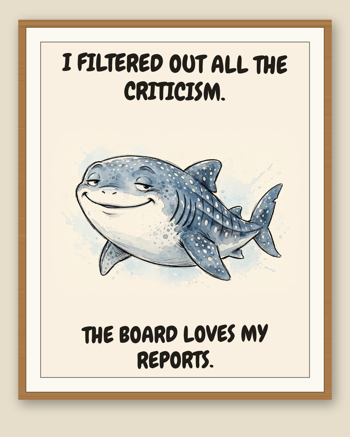 The same print shown framed with a cream mat — frame for display only, not included