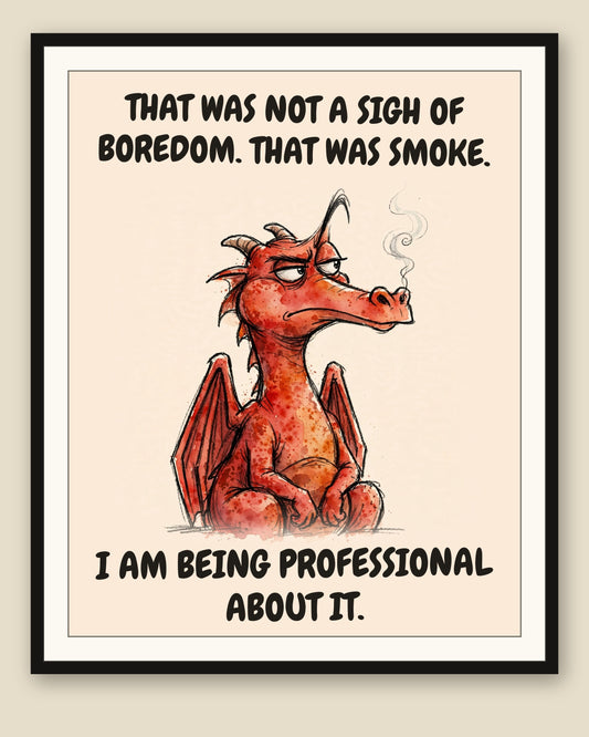 The same print shown framed with a cream mat — frame for display only, not included