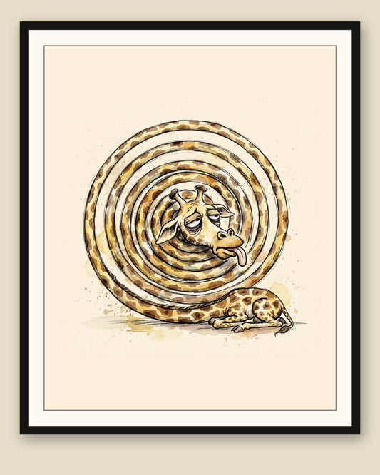 The same wordless print shown framed with a cream mat — frame for display only, not included