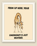 The same print shown framed with a cream mat — frame for display only, not included