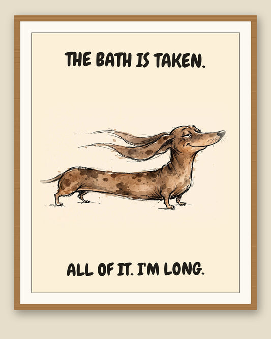 The same print shown framed with a cream mat — frame for display only, not included