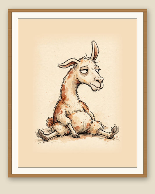 The same wordless print shown framed with a cream mat — frame for display only, not included