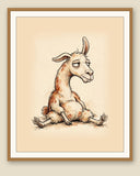The same wordless print shown framed with a cream mat — frame for display only, not included