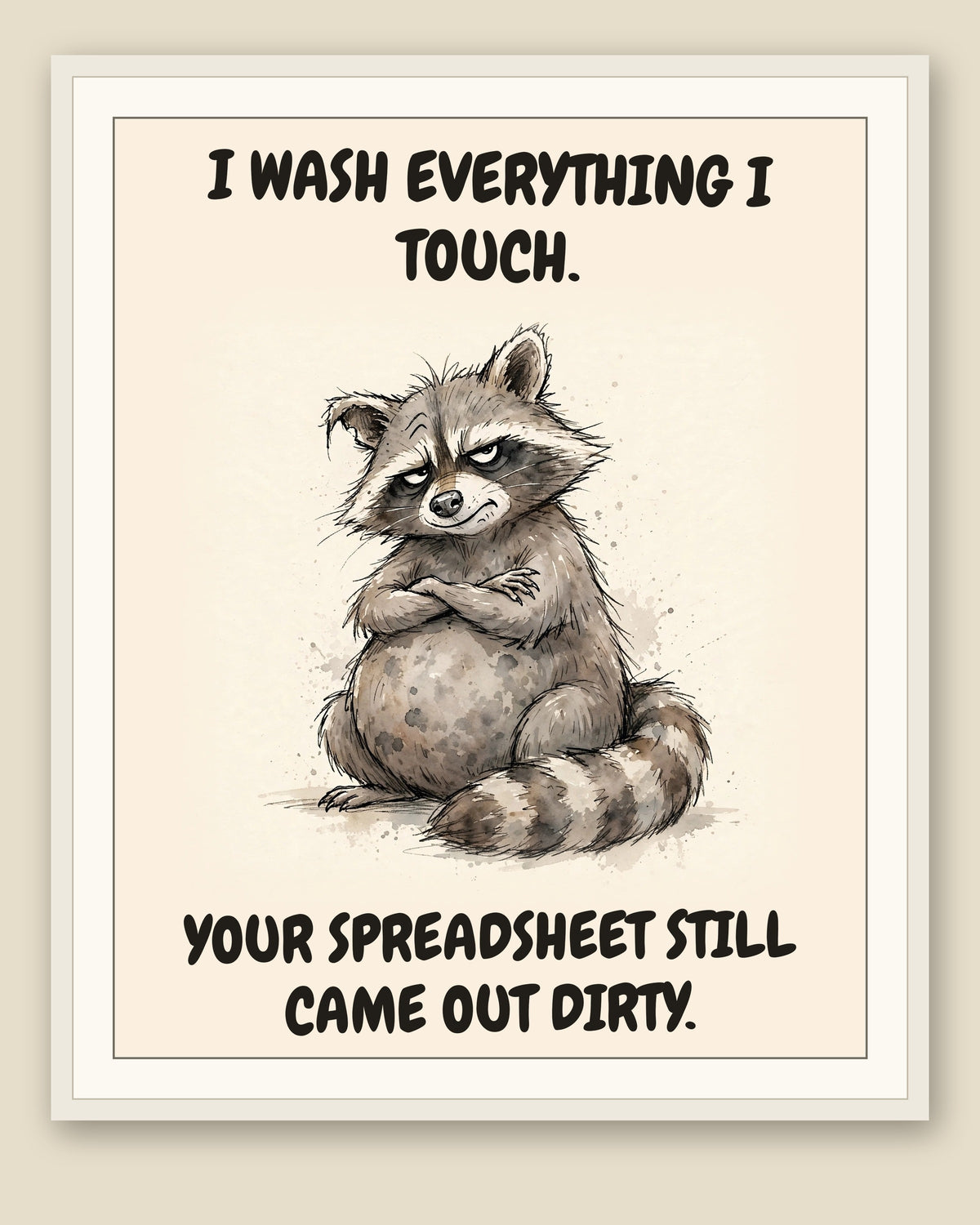 The same print shown framed with a cream mat — frame for display only, not included
