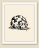 The same wordless print shown framed with a cream mat — frame for display only, not included
