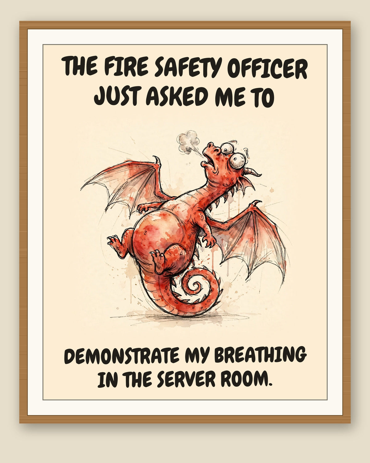The same print shown framed with a cream mat — frame for display only, not included