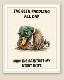 The same print shown framed with a cream mat — frame for display only, not included