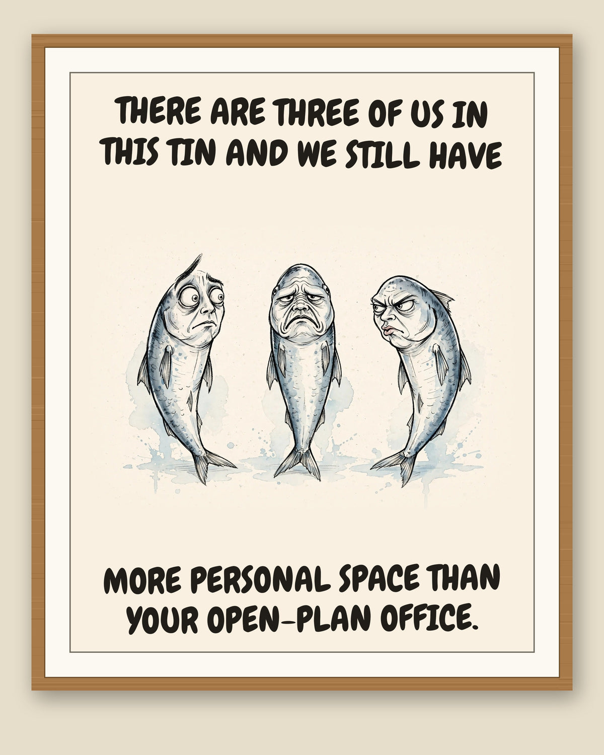 The same print shown framed with a cream mat — frame for display only, not included