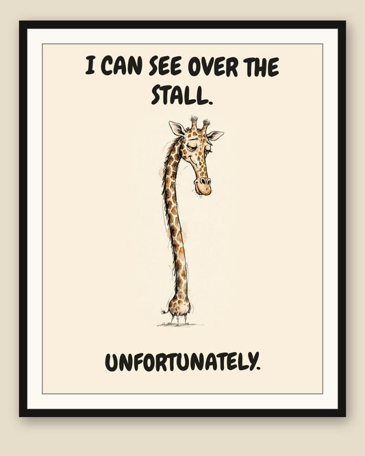 The same print shown framed with a cream mat — frame for display only, not included