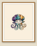 The same wordless print shown framed with a cream mat — frame for display only, not included